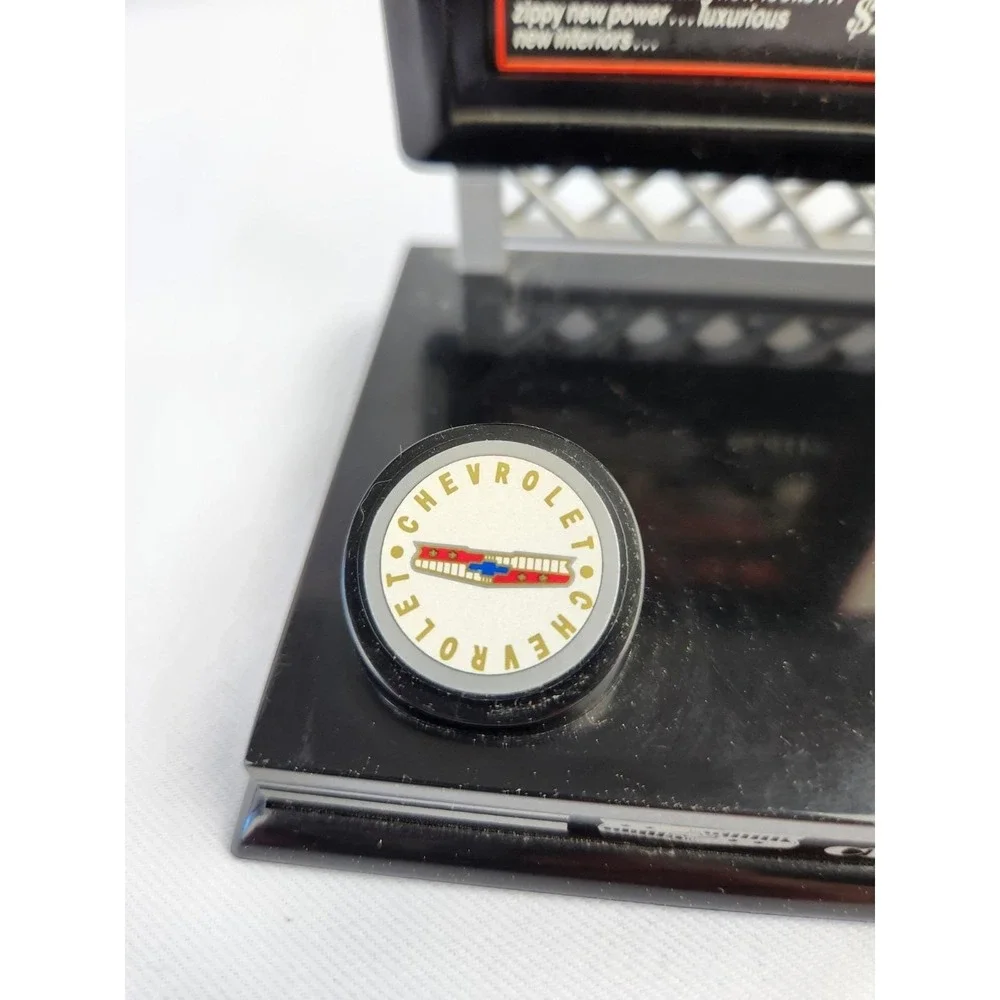Vintage 1957 Chevrolet Bel Air Desk Clock Dealership Car Advertisement Display